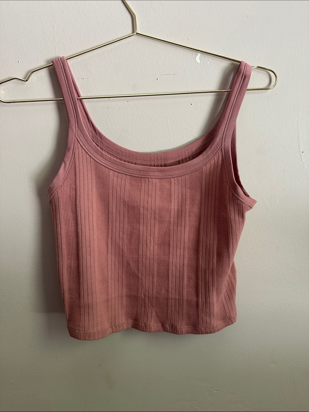 Everlane Ribbed Scoop Tank - Dusty Rose Pink